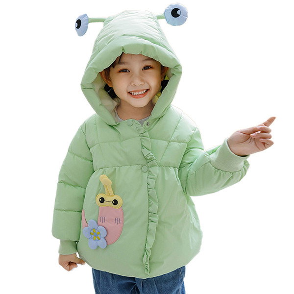 Moderna bērnu ziemas jaka meitenēm ar mīkstu oderi un 3D elementu