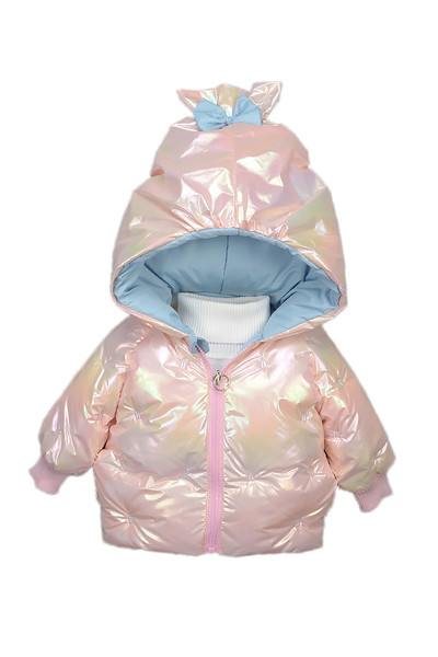 Κομψό παιδικό χειμερινό γυαλιστερό μπουφάν για κορίτσια