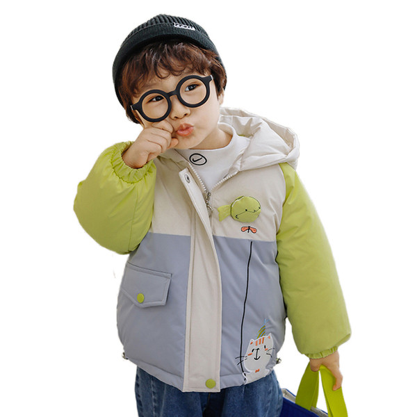 Φθινόπωρο-χειμερινό  παιδικό μπουφάν για αγόρια με κουκούλα και απλικέ