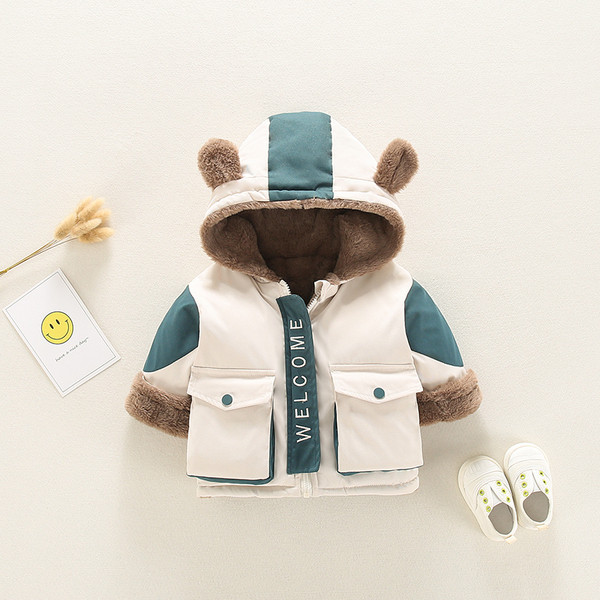 Παιδικό μπουφάν με μαλακή επένδυση με στοιχείο 3D - για αγόρια και κορίτσια