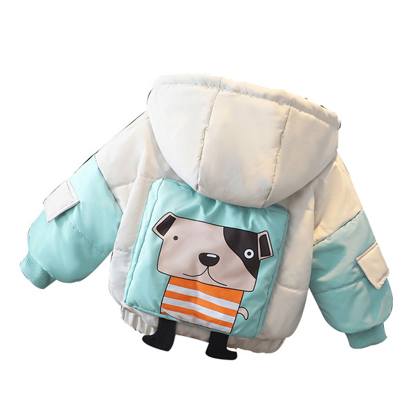 Kapuutsiga ja aplikatsiooniga laste jope poistele ja tüdrukutele