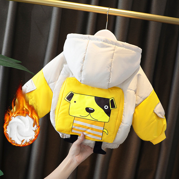 Kapuutsiga ja aplikatsiooniga laste jope poistele ja tüdrukutele