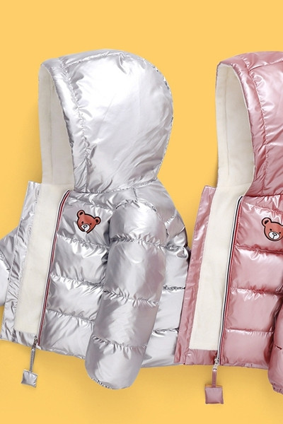 Παιδικό μπουφάν με απλικέ και κουκούλα - για αγόρια και κορίτσια