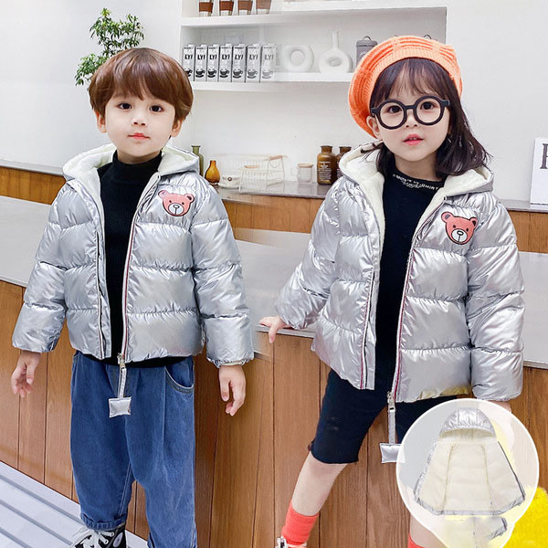 Παιδικό μπουφάν με απλικέ και κουκούλα - για αγόρια και κορίτσια