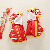 Punase ja 3D elemendiga laste jope poistele