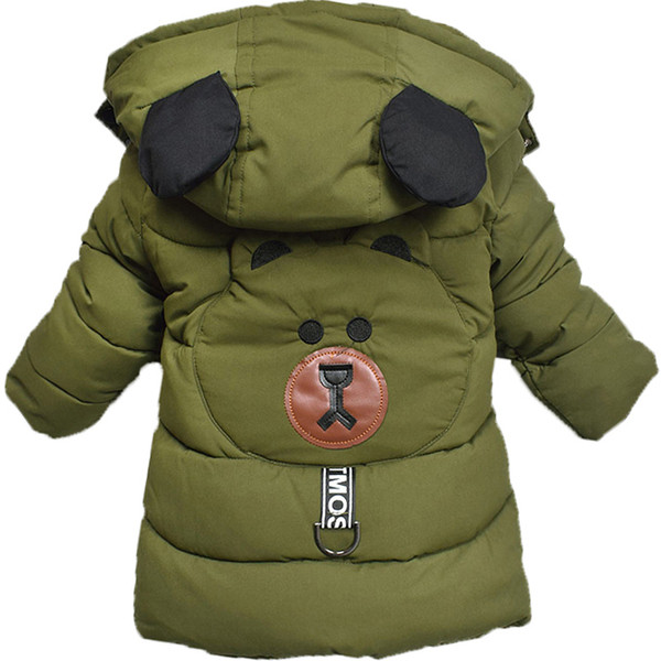 Dječja zimska duga jakna s kapuljačom za dječake