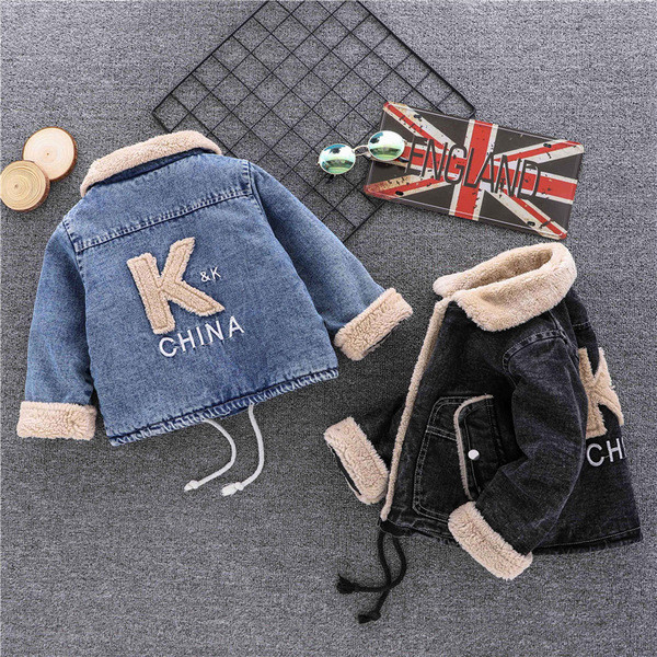 Tikandi ja pehme voodriga laste teksajakk poistele