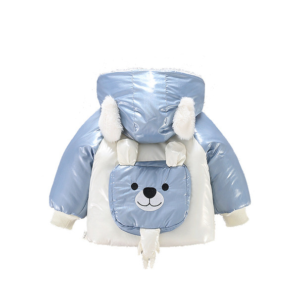 Παιδικό μπουφάν με τρισδιάστατο στοιχείο και κουκούλα - για κορίτσια και αγόρια