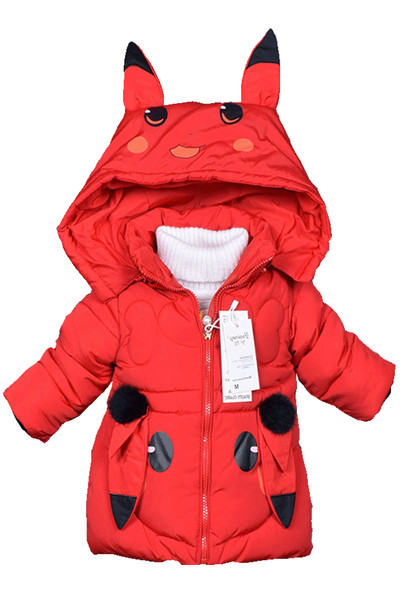 Dječja zimska duga jakna sa šarenim elementima