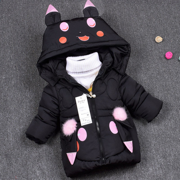 Dječja zimska duga jakna sa šarenim elementima