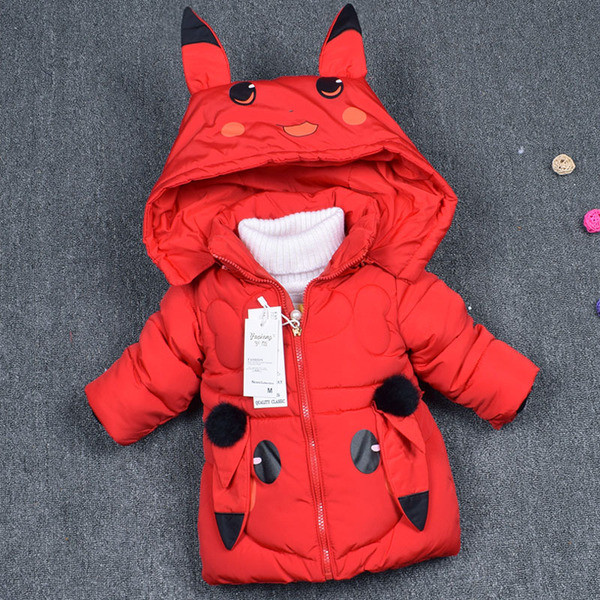 Dječja zimska duga jakna sa šarenim elementima