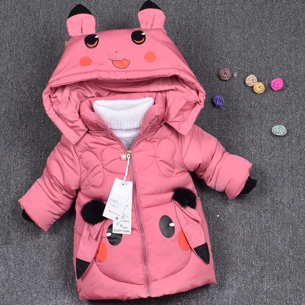 Dječja zimska duga jakna sa šarenim elementima