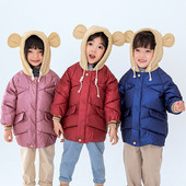 Νέο μοντέλο παιδικό χειμερινό μπουφάν για αγόρια με τρισδιάστατο στοιχείο στην κουκούλα