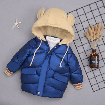 Νέο μοντέλο παιδικό χειμερινό μπουφάν για αγόρια με τρισδιάστατο στοιχείο στην κουκούλα