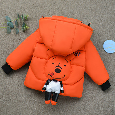 Νέο μοντέλο παιδικό χειμερινό μπουφάν για αγόρια με τρισδιάστατο στοιχείο στην κουκούλα