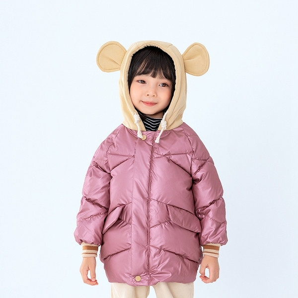 Νέο μοντέλο παιδικό χειμερινό μπουφάν για αγόρια με τρισδιάστατο στοιχείο στην κουκούλα