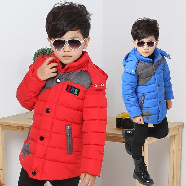 Dječja zimska jakna s kapuljačom za dječake