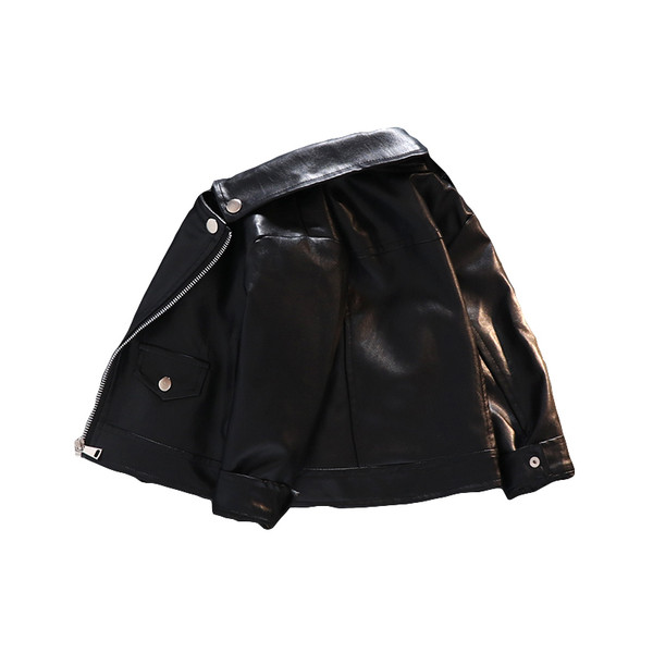 Laste nööpide ja lukuga nahktagi poistele