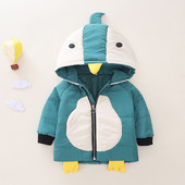 Laste jope kapuutsil 3D elemendiga ja lukuga