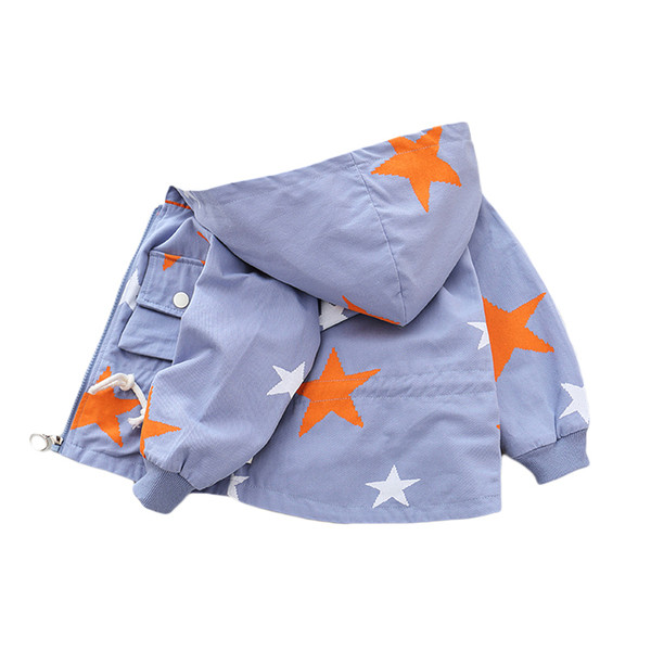 Laste sügisjope poistele tärnide kapuutsiga