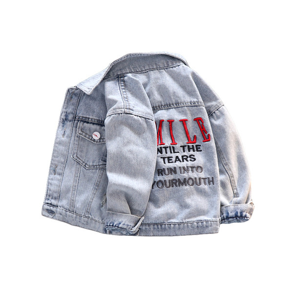 Παιδικό τζιν μπουφάν με κουμπιά και κέντημα για αγόρια