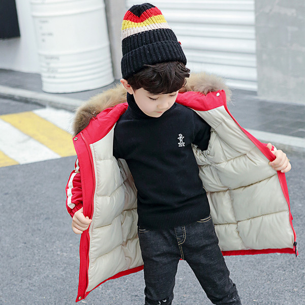 Μοντέρνο παιδικό μπουφάν με πουκάμισο για αγόρια