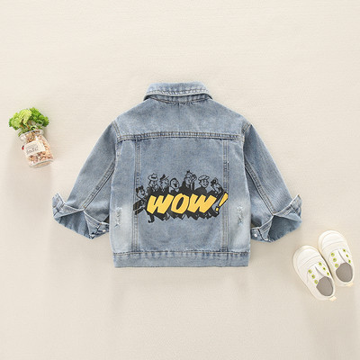 Παιδικό τζιν μπουφάν για αγόρια με επιγραφή