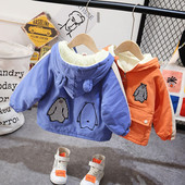 Pehme voodri ja kapuutsiga laste jope