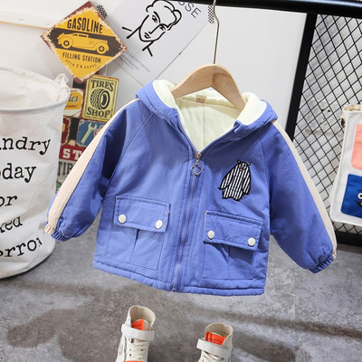 Pehme voodri ja kapuutsiga laste jope