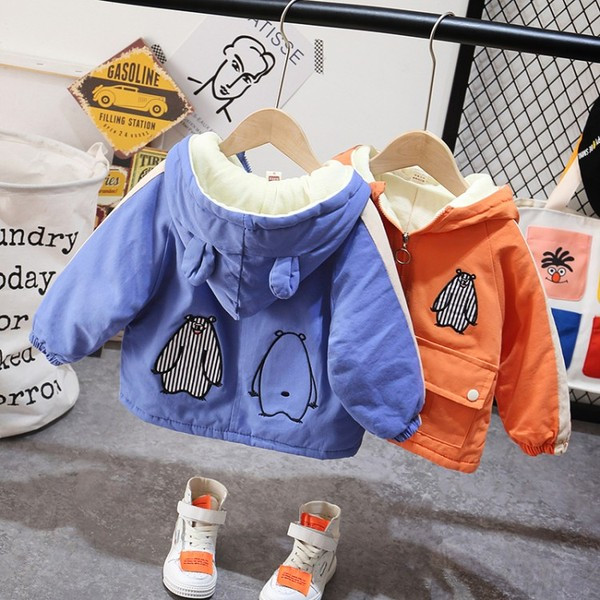 Pehme voodri ja kapuutsiga laste jope