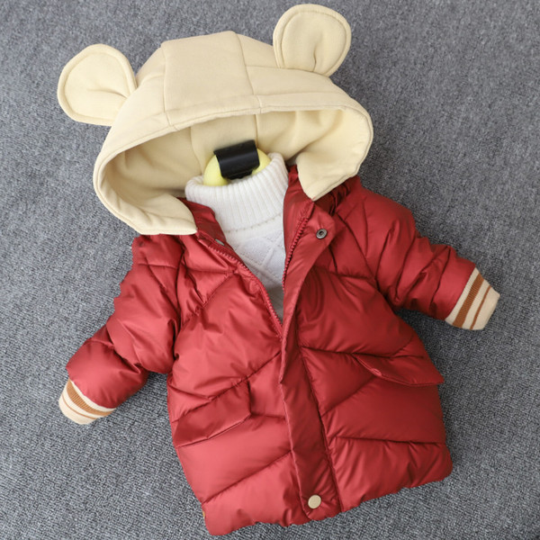 3D kõrvade ja nööpidega laste jope poistele