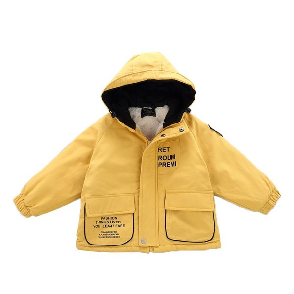 Sooja voodri ja kirjadega laste jope poistele