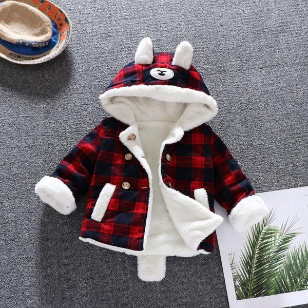 Pehme voodri ja kapuutsiga laste talvejope