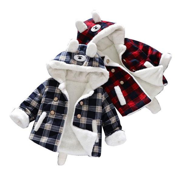 Pehme voodri ja kapuutsiga laste talvejope