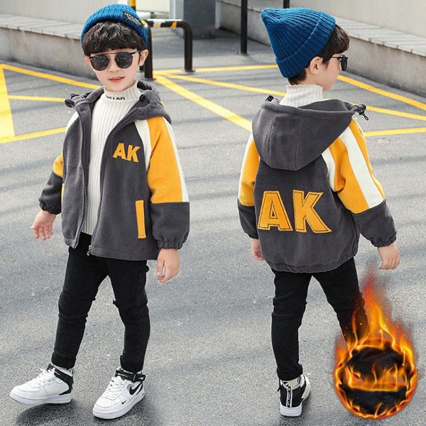 Kapuutsiga ja lukuga laste jope poistele