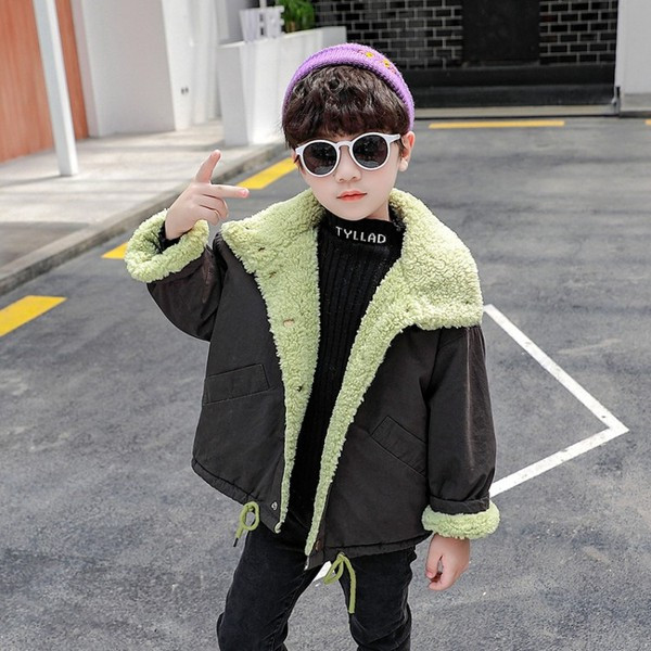 Geaca copii dublu cu nasturi si cravate pentru baieti