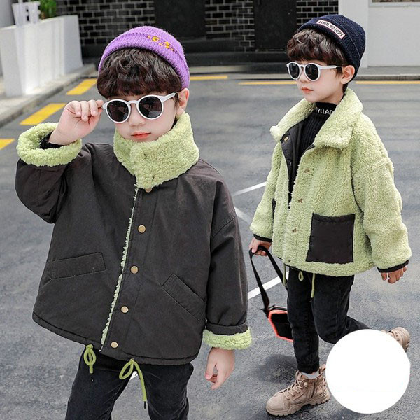 Geaca copii dublu cu nasturi si cravate pentru baieti