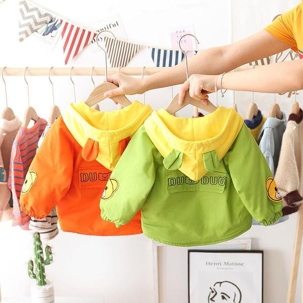 Παιδικό μπουφάν άνοιξη-φθινόπωρο με απλικέ και κουκούλα