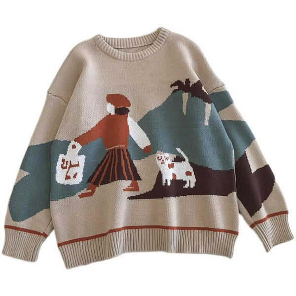 Ümara kaelusega vabaaja naiste kampsun