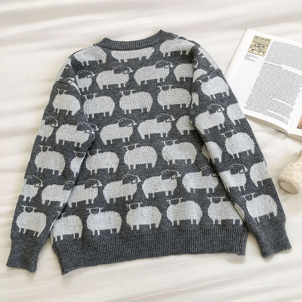 Γυναικείο φαρδιά πουλόβερ με στρογγυλή λαιμόκοψη