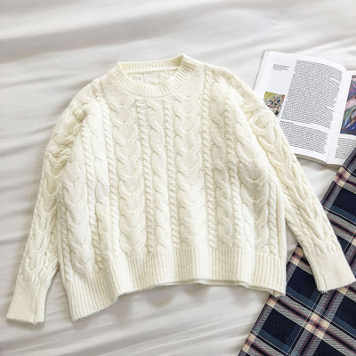 Naiste lai kampsun mudel ovaalse kaelusega