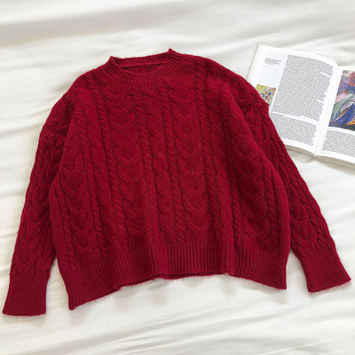 Naiste lai kampsun mudel ovaalse kaelusega