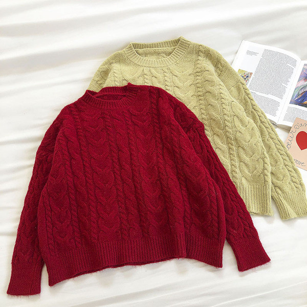 Naiste lai kampsun mudel ovaalse kaelusega