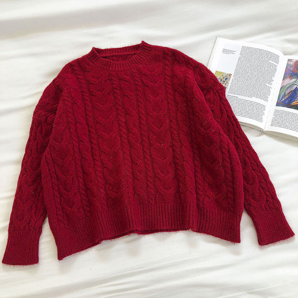 Naiste lai kampsun mudel ovaalse kaelusega