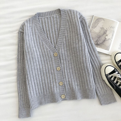 Γυναικεία casual ζακέτα με κουμπιά και ντεκολτέ