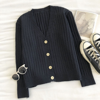 Γυναικεία casual ζακέτα με κουμπιά και ντεκολτέ