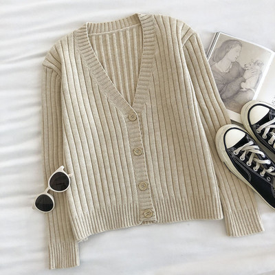 Γυναικεία casual ζακέτα με κουμπιά και ντεκολτέ