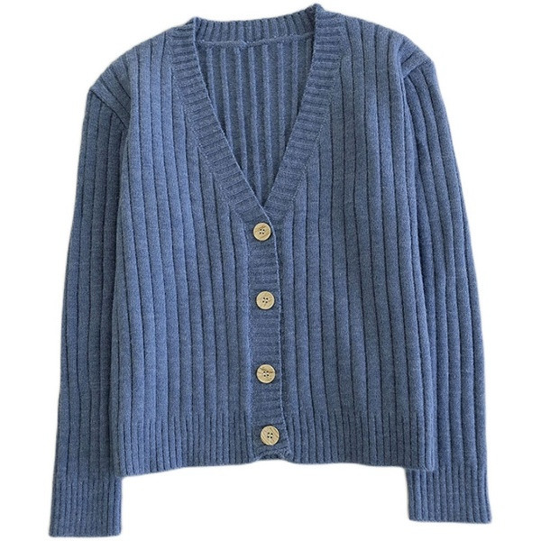 Γυναικεία casual ζακέτα με κουμπιά και ντεκολτέ