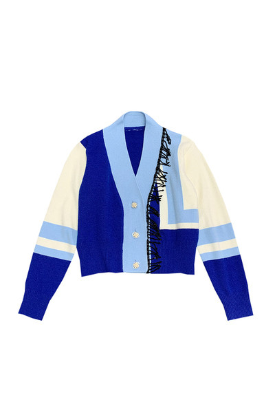 Vestă de damă colorată cu decolteu și nasturi spitz