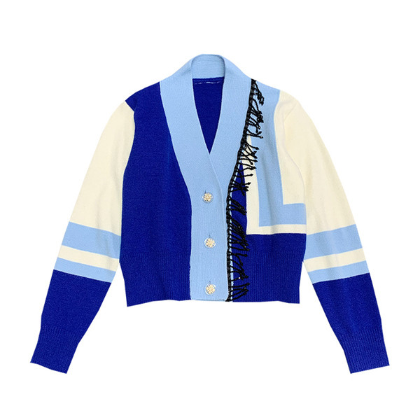 Vestă de damă colorată cu decolteu și nasturi spitz